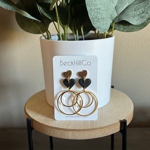 BeckHillCo clay and brass boutique earrings